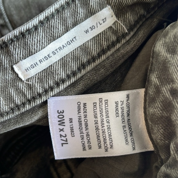 Cleo + Wolf high rise ankle straight jeans Olive green 30” x 27” - Picture 9 of 9